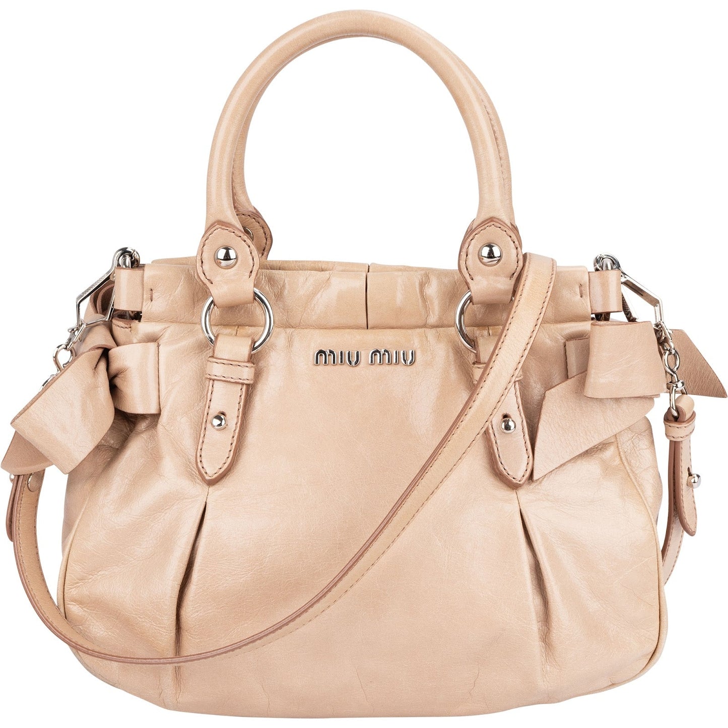 Miu Miu Vitello Lux Bow Bag Handbag