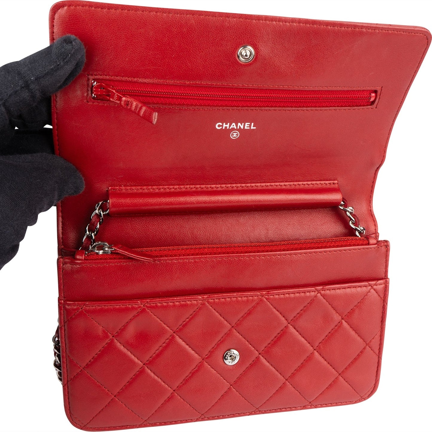 Chanel Quilted Lambskin Wallet on Chain Crossbody Bag