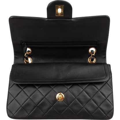 Chanel Quilted Lambskin Small 24K Gold Double Flap Shoulder Bag
