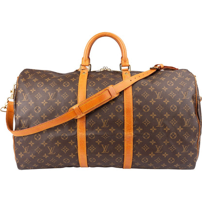 Louis Vuitton Monogram Canvas Keepall 55 Bandoulière Travel Bag