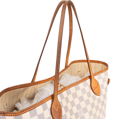 Louis Vuitton Monogram Damier Azur Neverfull MM Shoulder Bag