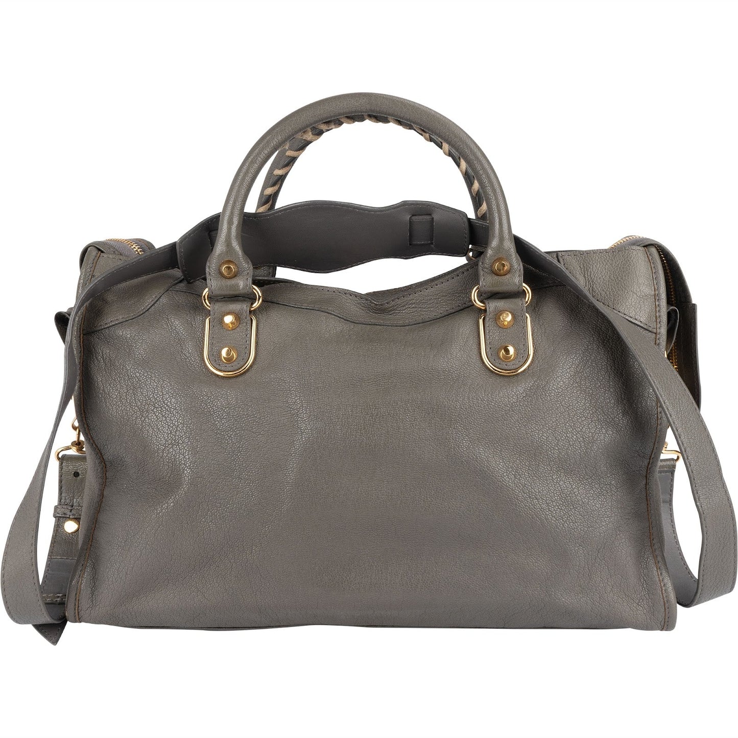 Balenciaga Grey Grained Leather City Handbag