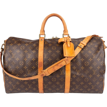 Louis Vuitton Monogram Canvas Keepall 50 Bandoulière Travel Bag