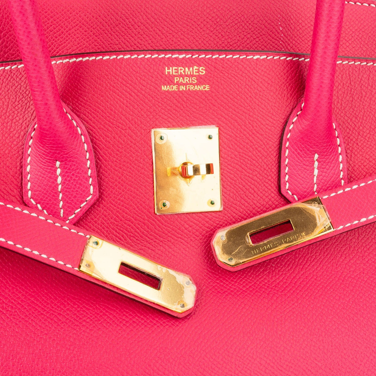 Hermès Rose Tyrien Epsom Leather Birkin 35 Handbag