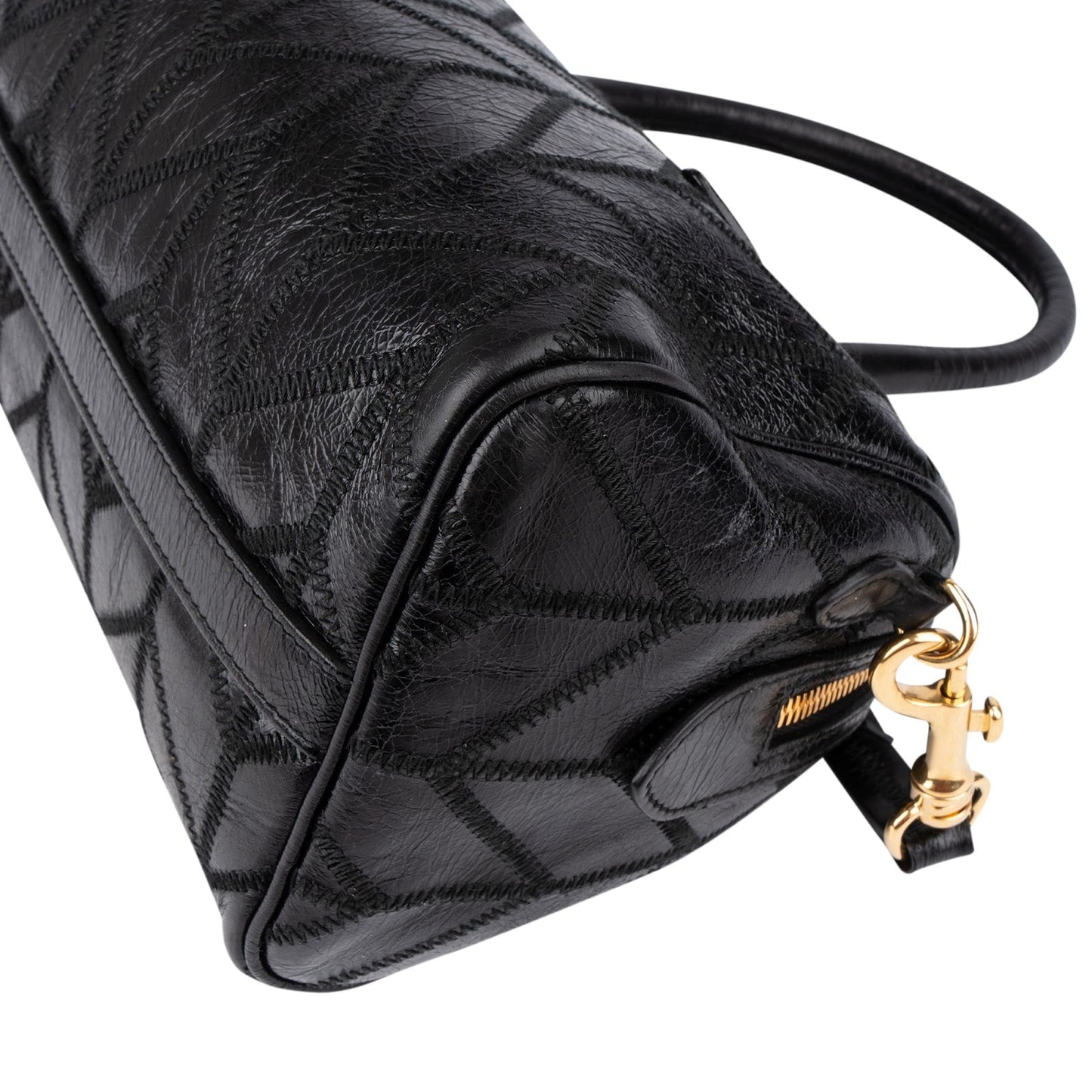 Miu Miu Vitello Shine Lux Stitched Small Bauletto Handbag