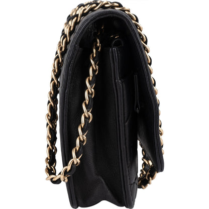 Chanel Embossed Leather Camellia Wallet On Chain Crossbody Bag