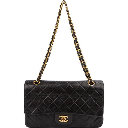 Chanel Quilted Lambskin Medium 24K Gold Double Flap Shoulder Bag