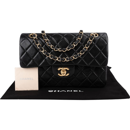 Chanel Quilted Lambskin 24K Gold Small Double Flap Shoulder Bag