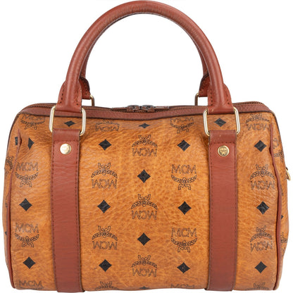 MCM Monogram Visetos Small Boston Handbag