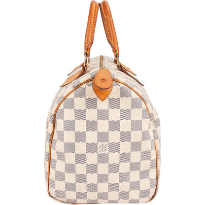 Louis Vuitton Monogram Damier Azur Canvas Speedy 30 Handbag