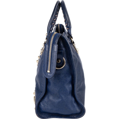 Balenciaga Blue Leather City Handbag