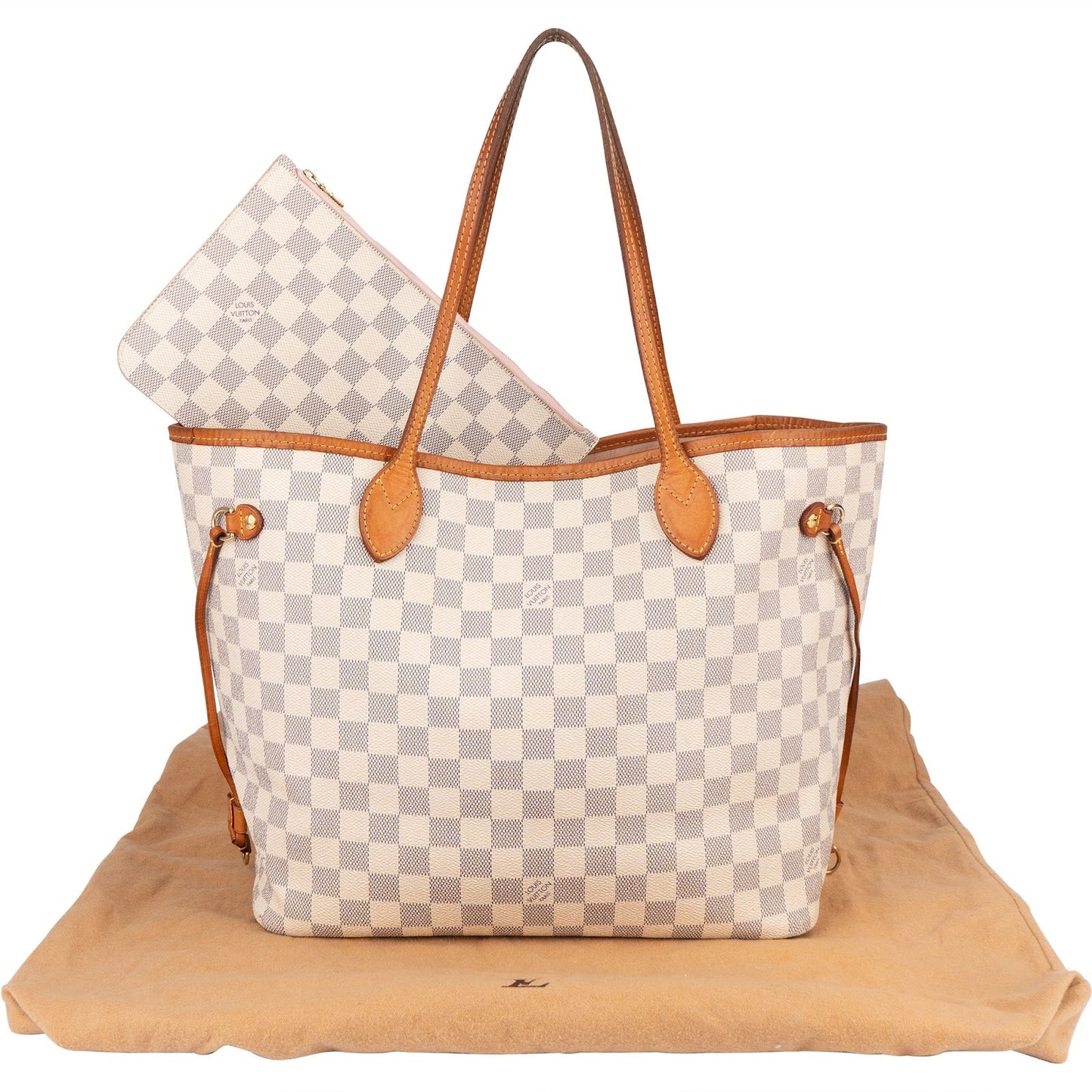 Louis Vuitton Monogram Damier Azur Neverfull MM Shoulder Bag
