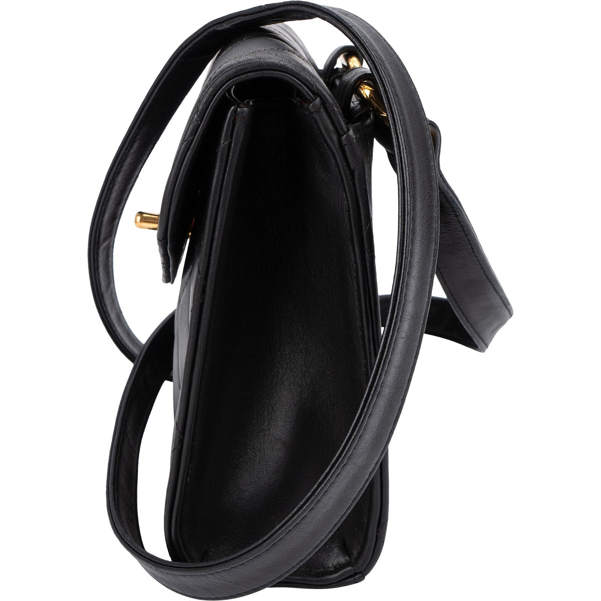 Chanel Quilted Lambskin 24K Gold Single Flap Crossbody Bag