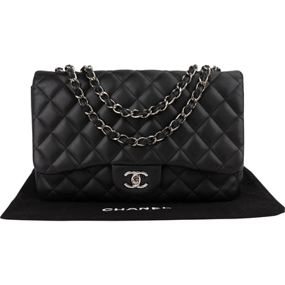 Chanel Quilted Lambskin Jumbo Single Flap Crossbody Bag