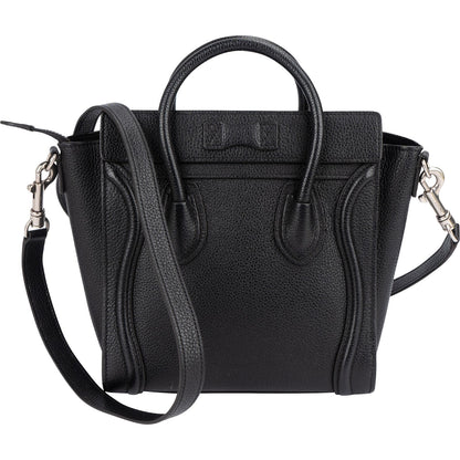 Celine Grained Leather Luggage Nano Crossbody Handbag