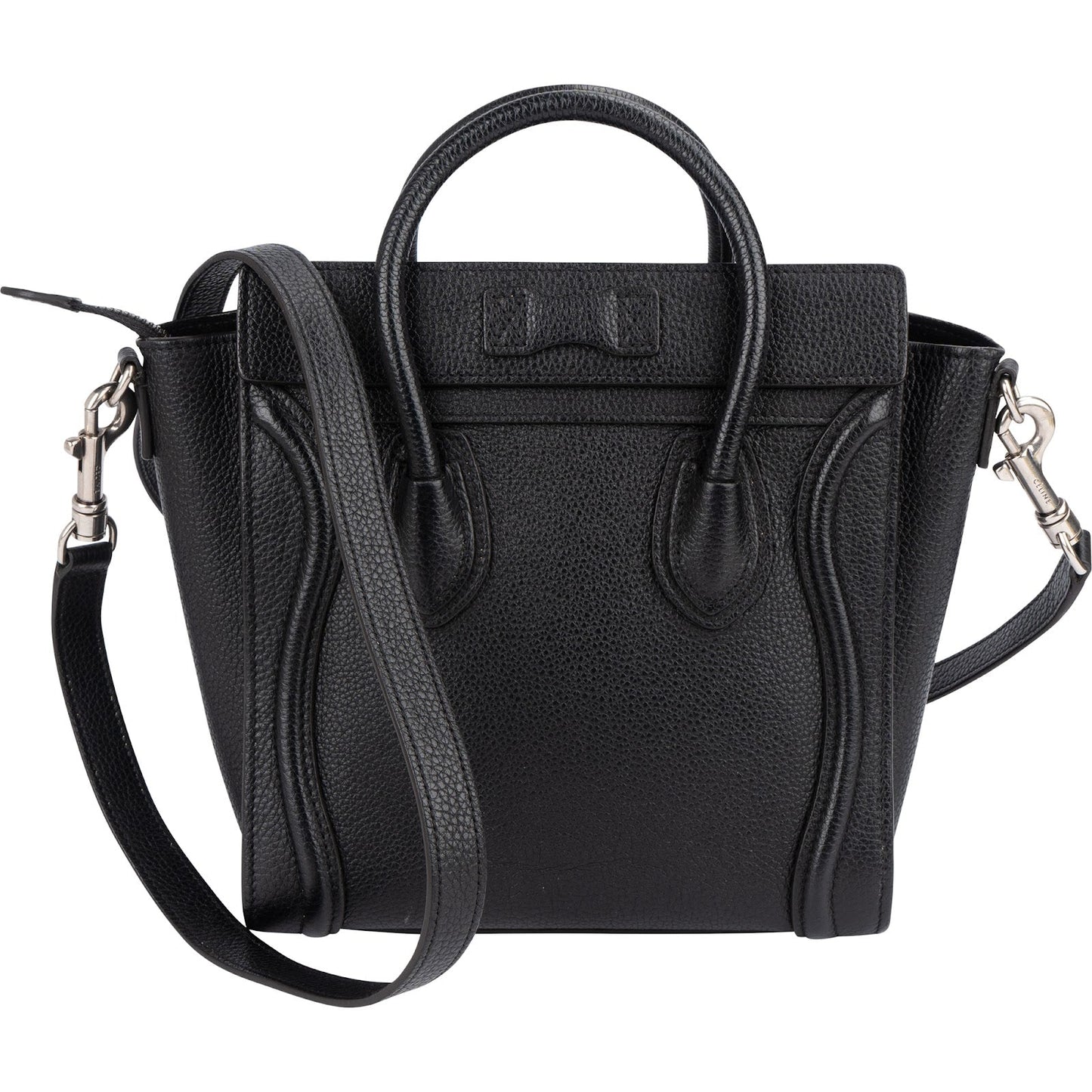Celine Grained Leather Luggage Nano Crossbody Handbag