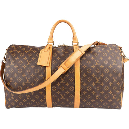 Louis Vuitton Monogram Canvas Keepall 55 Bandoulière Travel Bag