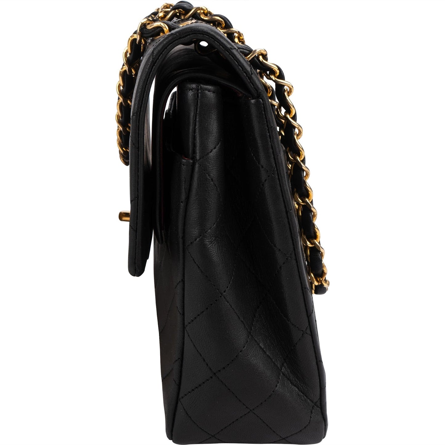 Chanel Quilted Lambskin Medium 24K Gold Double Flap Shoulder Bag