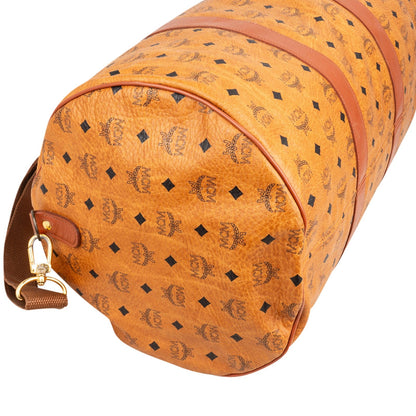 MCM Monogram Visetos Boston Travel Bag 50