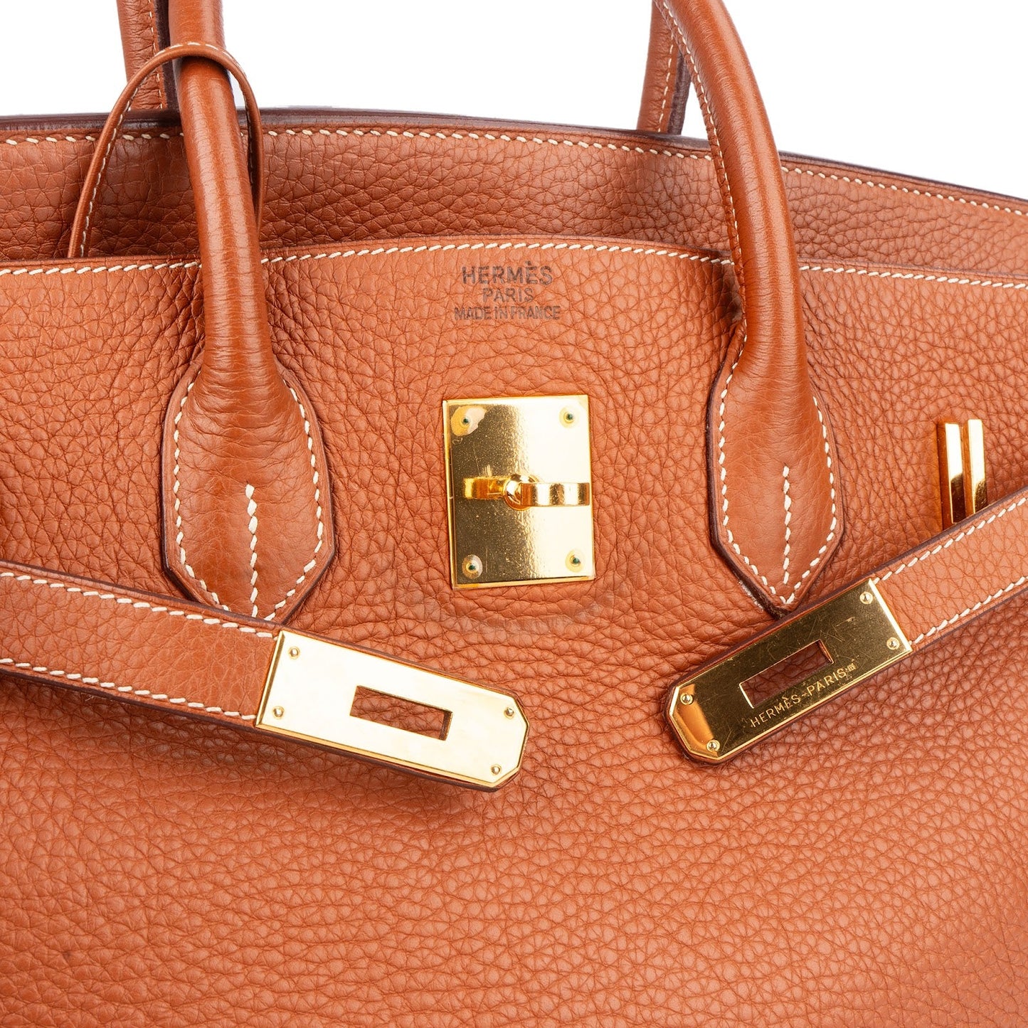 Hermès Brun Fjord Leather Birkin 35 Handbag