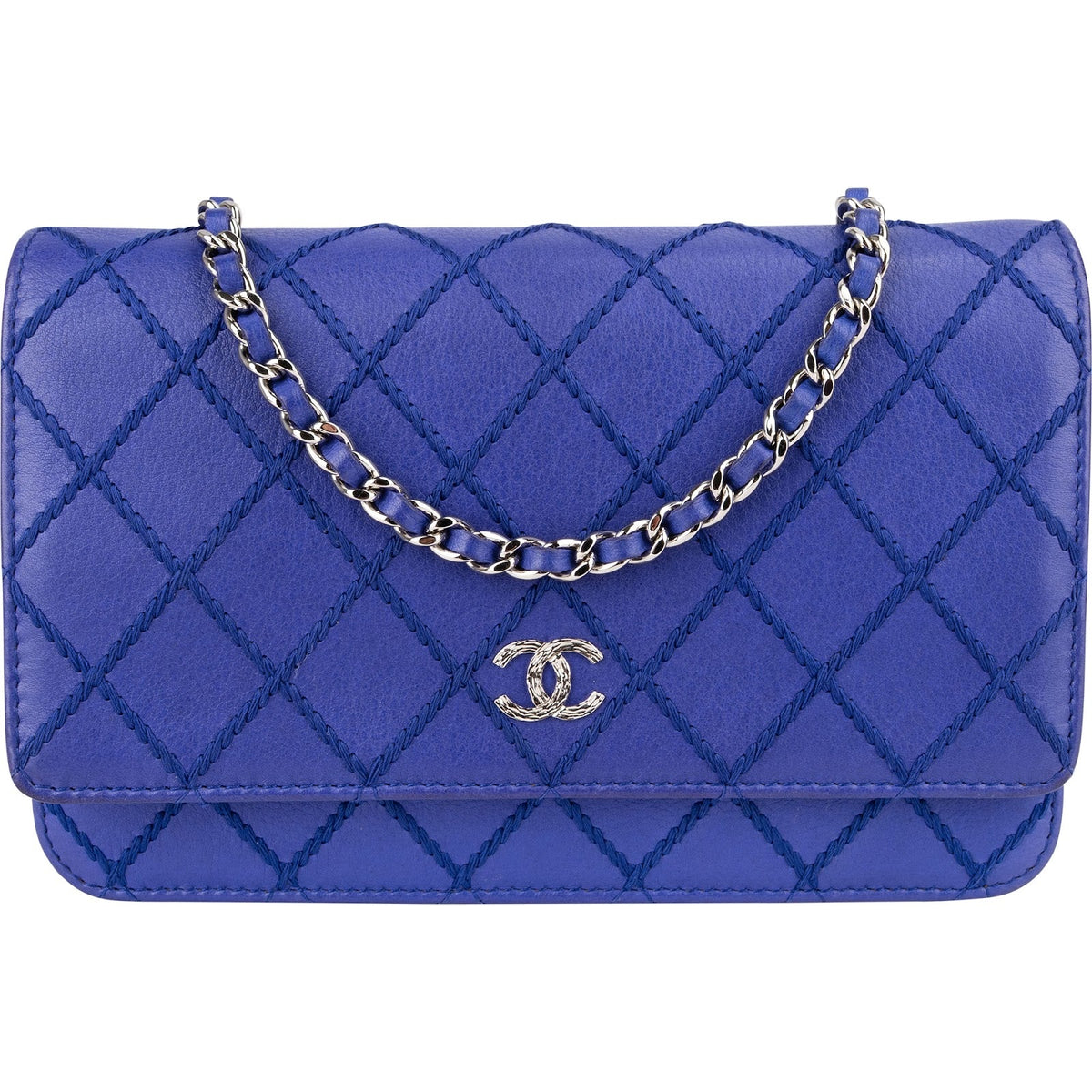 Chanel Surpique Stitched Calfskin Wallet on Chain Crossbody Bag