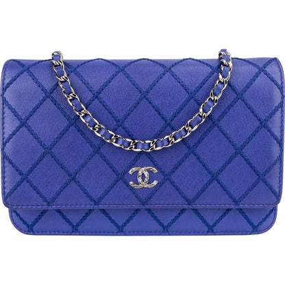 Chanel Surpique Stitched Calfskin Wallet on Chain Crossbody Bag