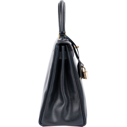 Hermès Blue Boxcalf Leather Kelly 28 Handbag