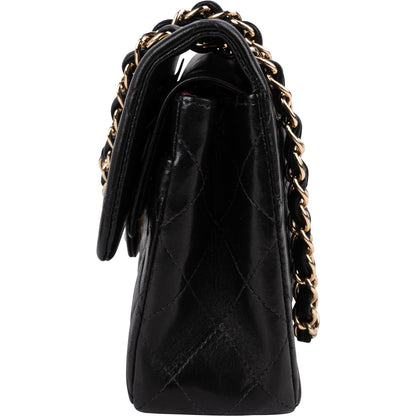 Chanel Quilted Lambskin 24K Gold Small Double Flap Shoulder Bag