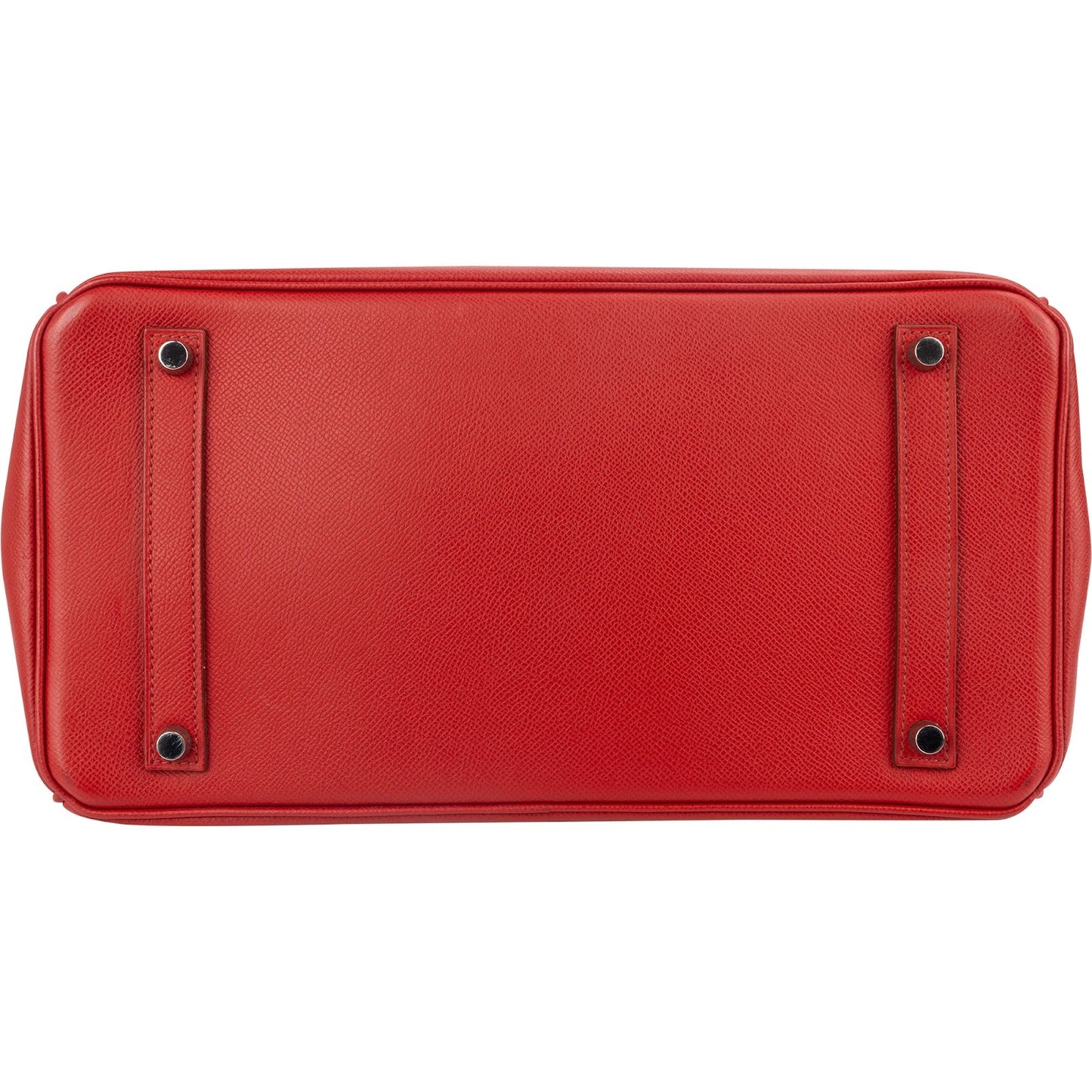Hermès Rouge Epsom Leather Palladium Birkin 35 Handbag