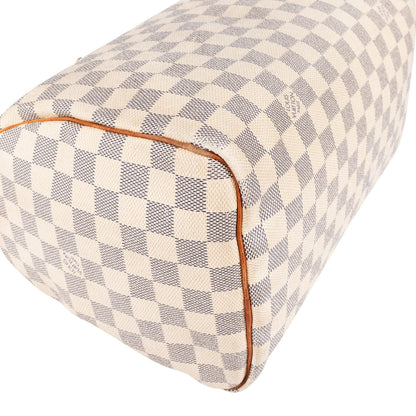 Louis Vuitton Monogram Damier Azur Canvas Speedy 30 Handbag