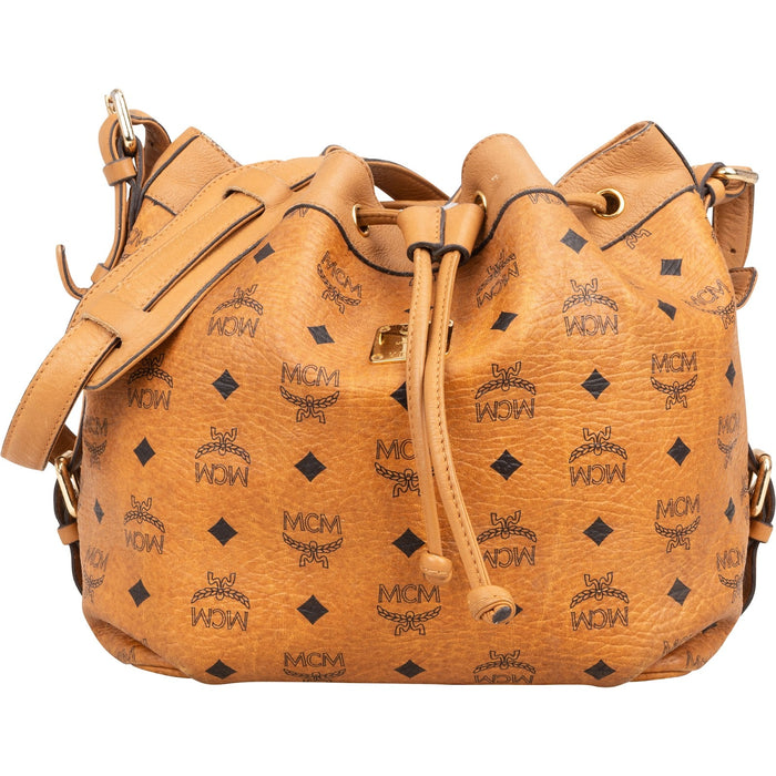 MCM Monogram Visetos Drawstring Bucket Crossbody Bag