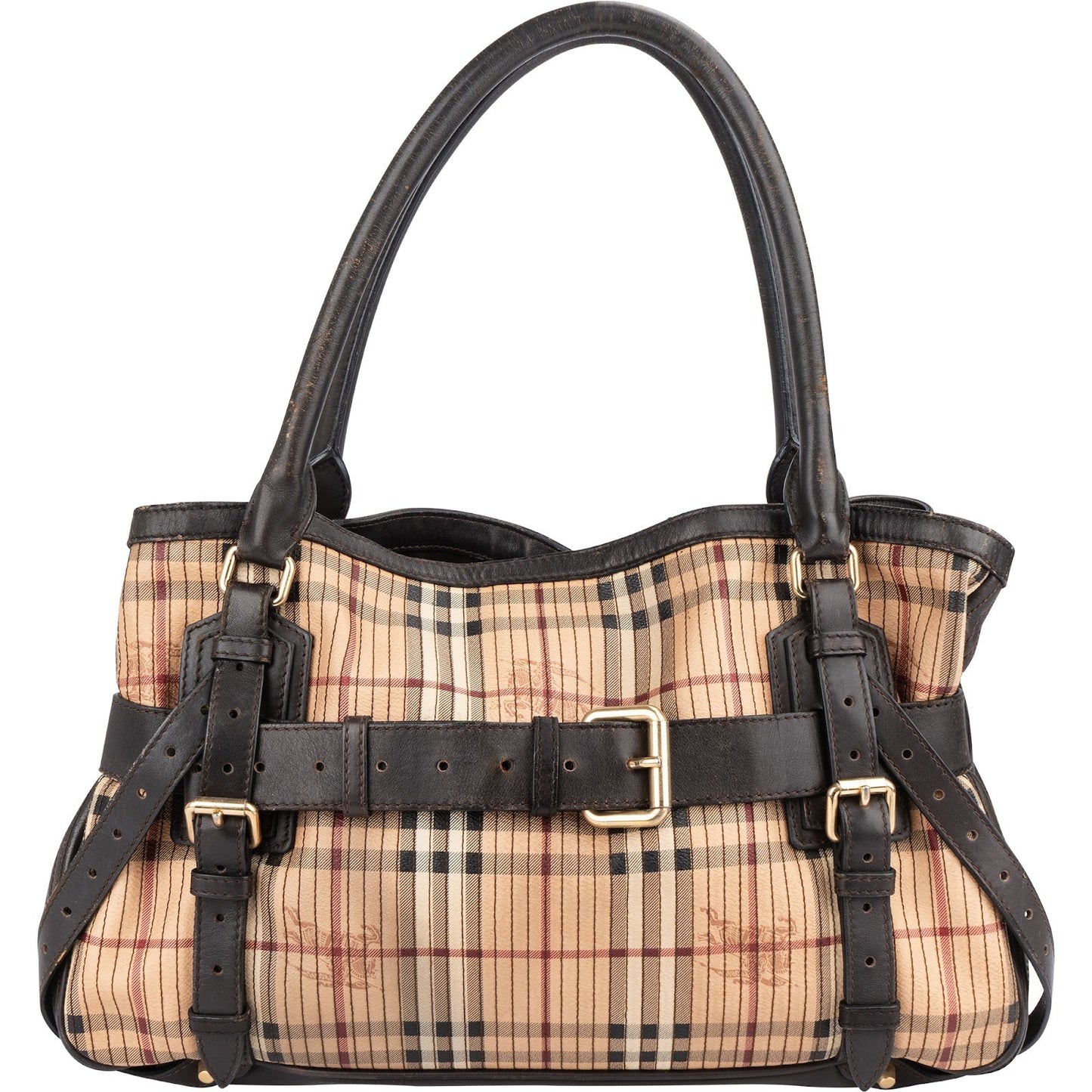 Burberry Pleated Haymarket Check Kentoville Handbag