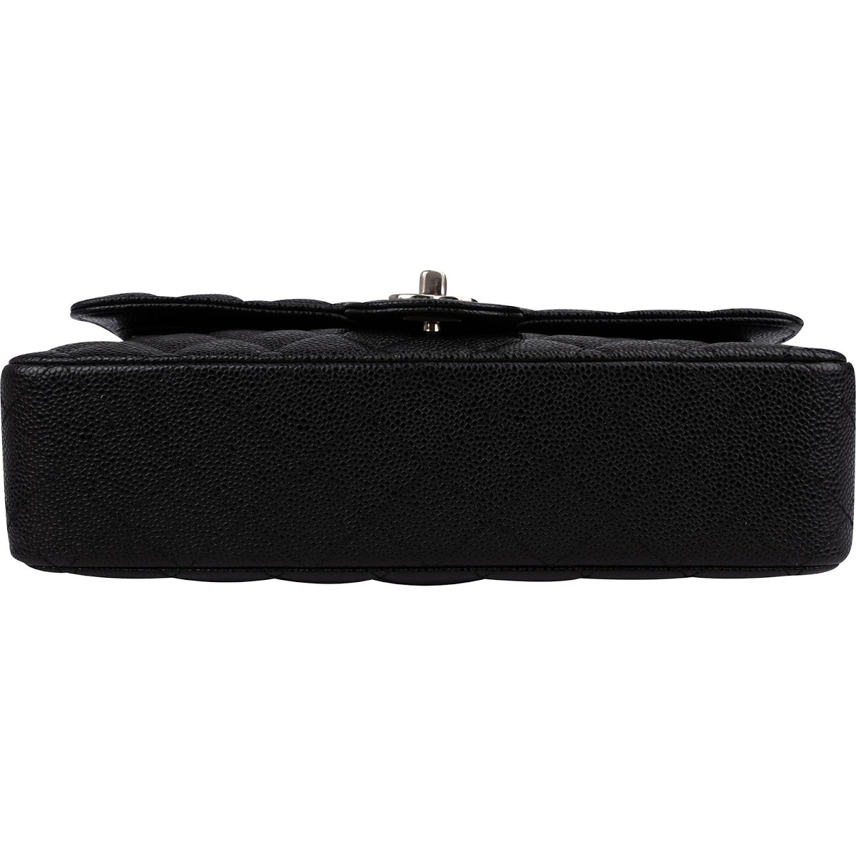 Chanel Quilted Caviar Leather Palladium Medium Double Flap Shoulder Bag