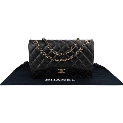 Chanel Quilted Lambskin Jumbo Double Flap Crossbody Bag