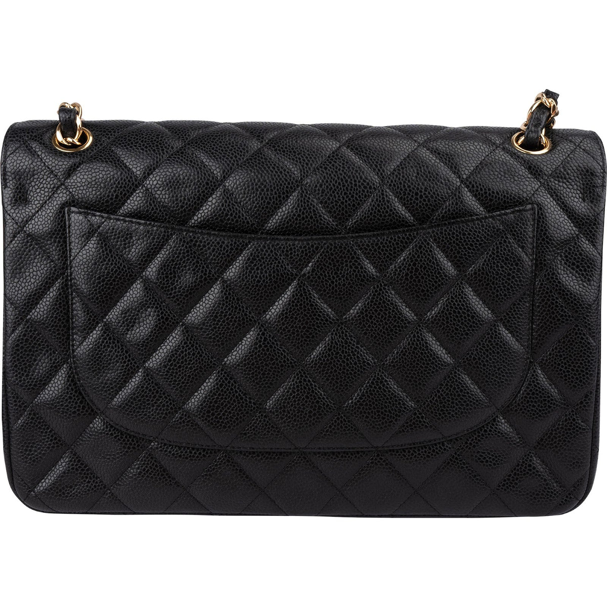 Chanel Quilted Caviar Leather Jumbo Double Flap Crossbody Bag
