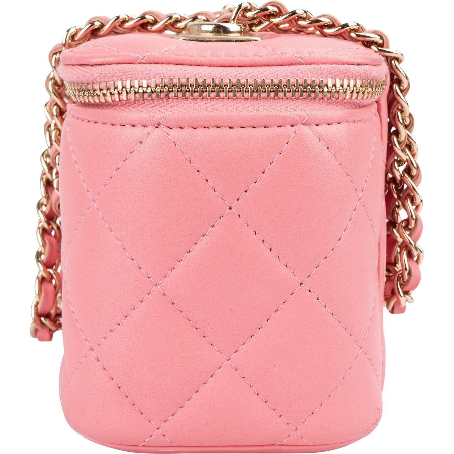 Chanel Quilted Lambskin CC Mini Vanity Case Chain Crossbody Bag