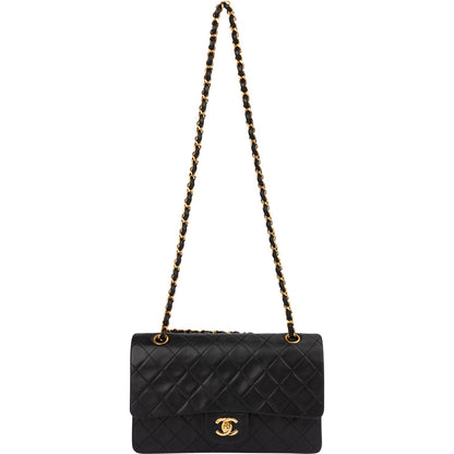 Chanel Quilted Lambskin Medium 24K Gold Double Flap Shoulder Bag