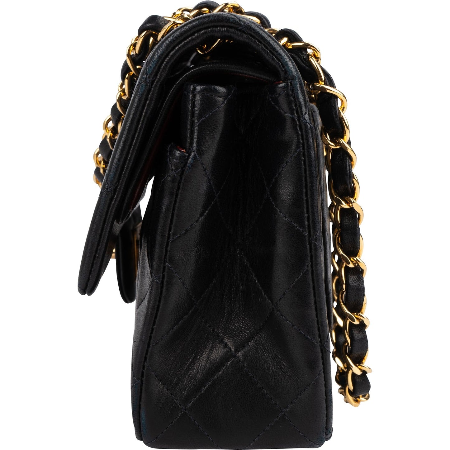 Chanel Quilted Lambskin 24K Gold Small Double Flap Shoulder Bag