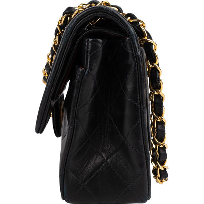 Chanel Quilted Lambskin 24K Gold Small Double Flap Shoulder Bag