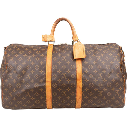 Louis Vuitton Monogram Canvas Keepall 55 Bandoulière Travel Bag