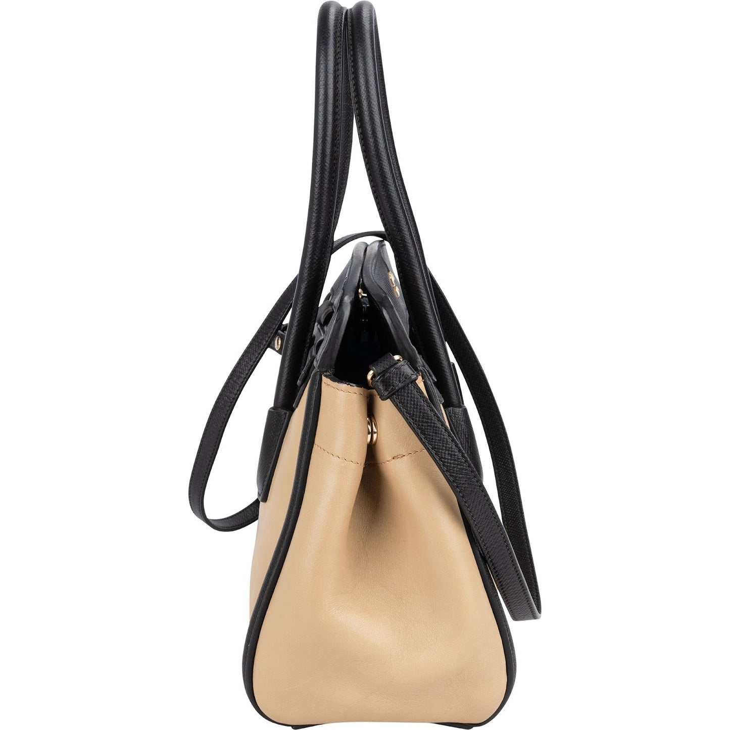 Prada Saffiano Bicolor Leather City Tote Handbag