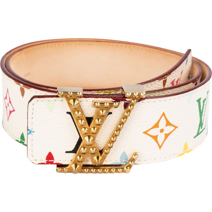 Louis Vuitton Monogram Murakami Multicolor Initiales Studded Pyramide Belt (80 / 32) M6909
