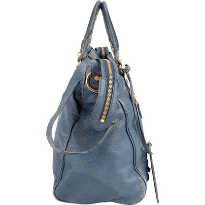 Balenciaga Blue Leather City Handbag