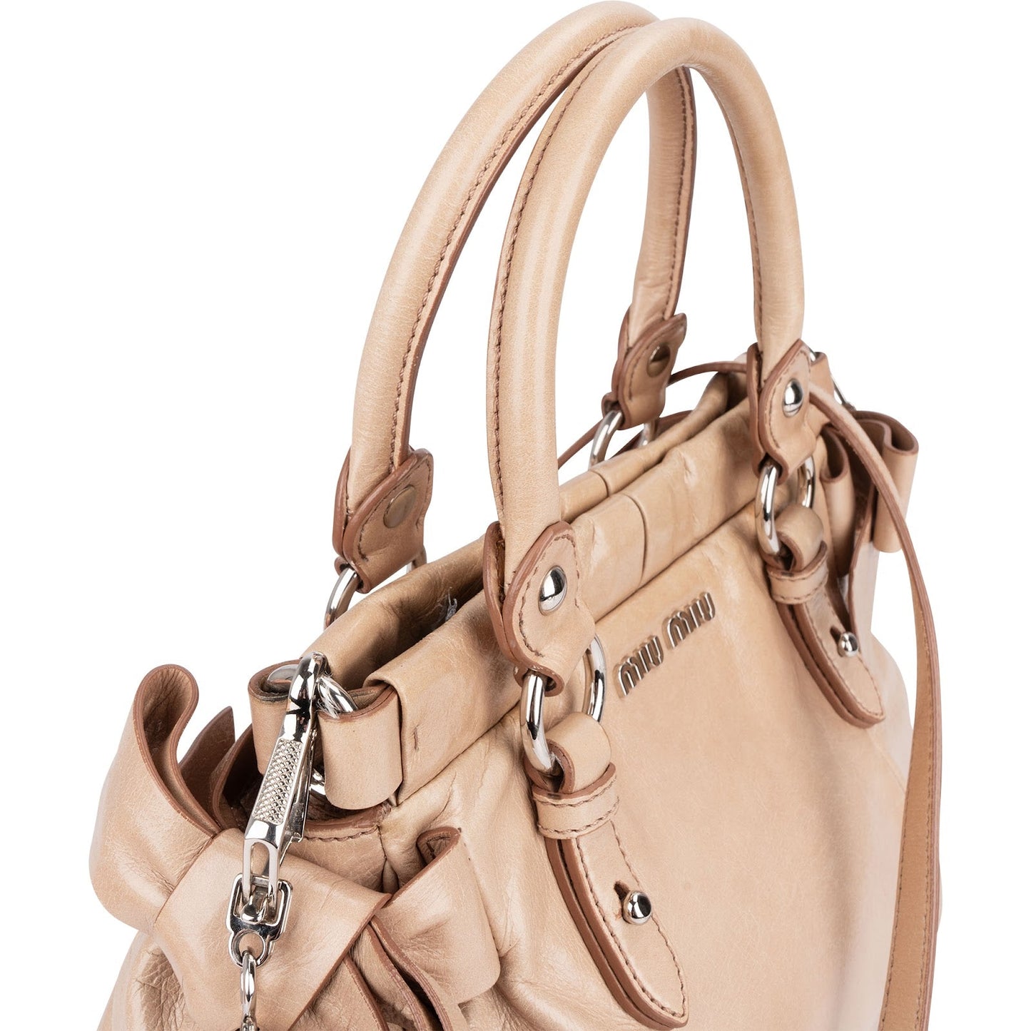 Miu Miu Vitello Lux Bow Bag Handbag