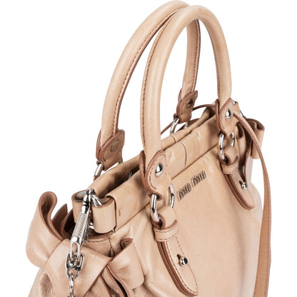 Miu Miu Vitello Lux Bow Bag Handbag