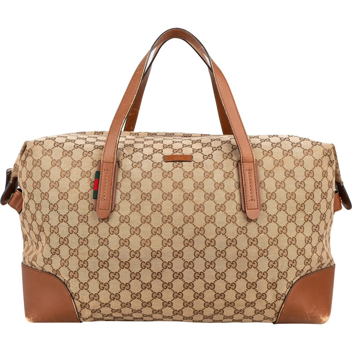 Gucci Monogram GG Canvas Web Boston Travel Bag