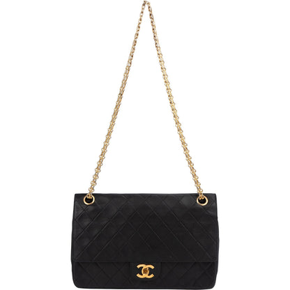 Chanel Quilted Lambskin 24K Gold Double Flap Shoulder Bag