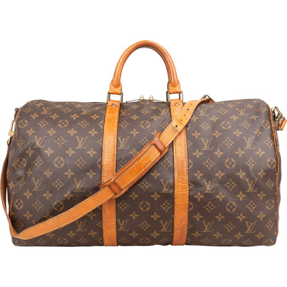 Louis Vuitton Monogram Canvas Keepall 50 Bandoulière Travel Bag