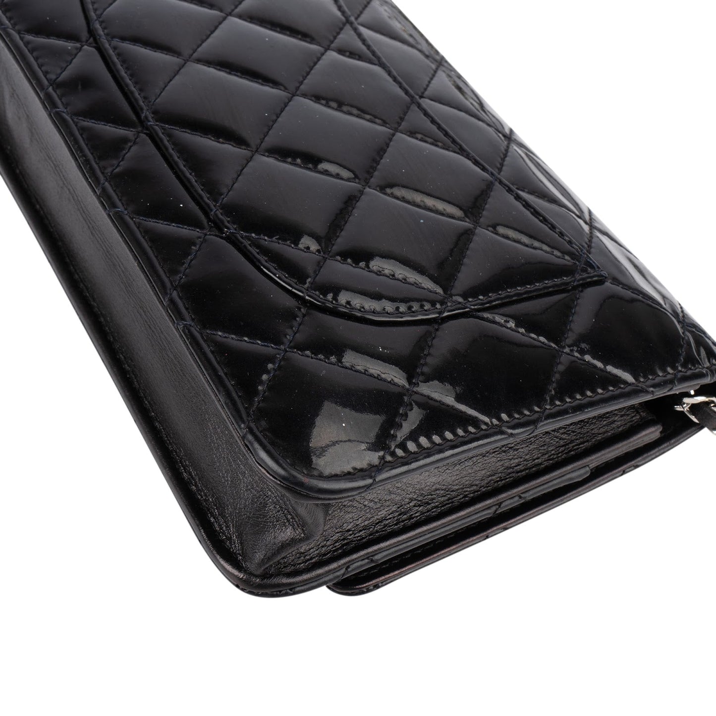 Chanel Quilted Patent Leather Wallet On Chain Crossbody Bag