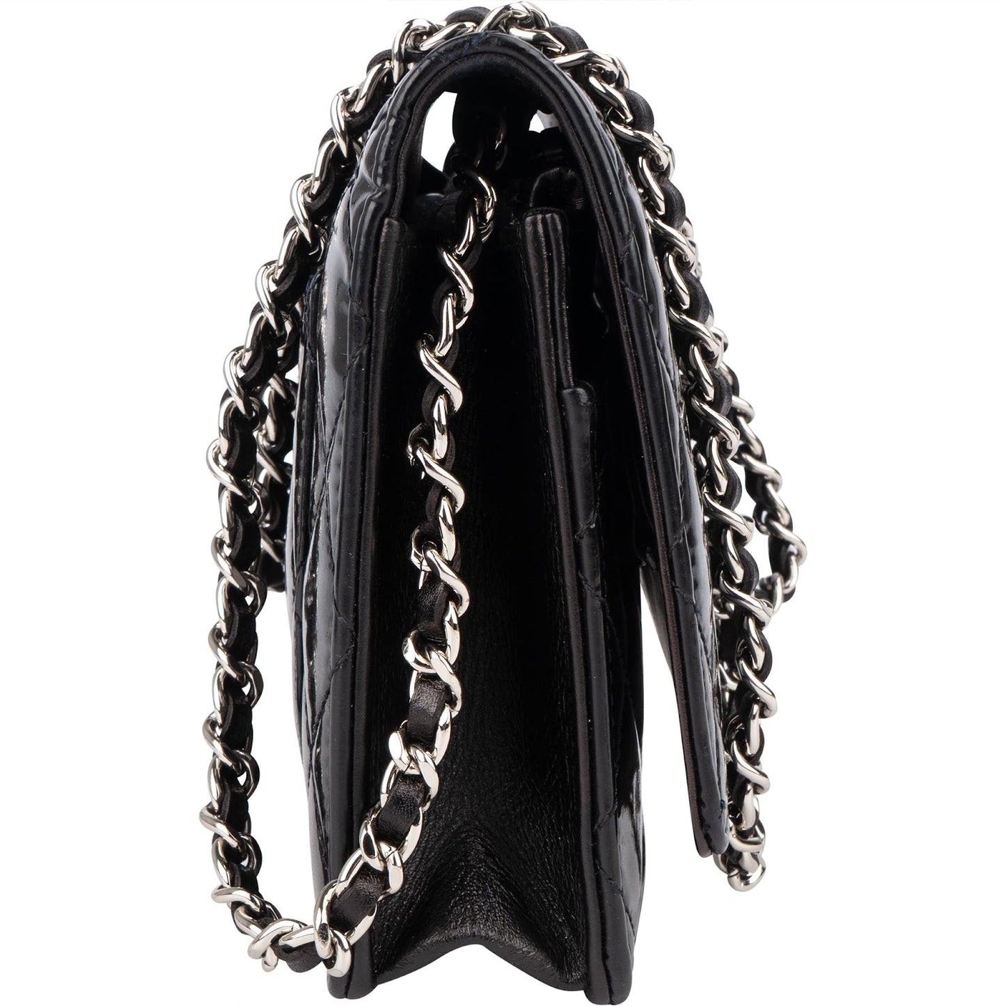 Chanel Quilted Patent Leather Wallet On Chain Crossbody Bag